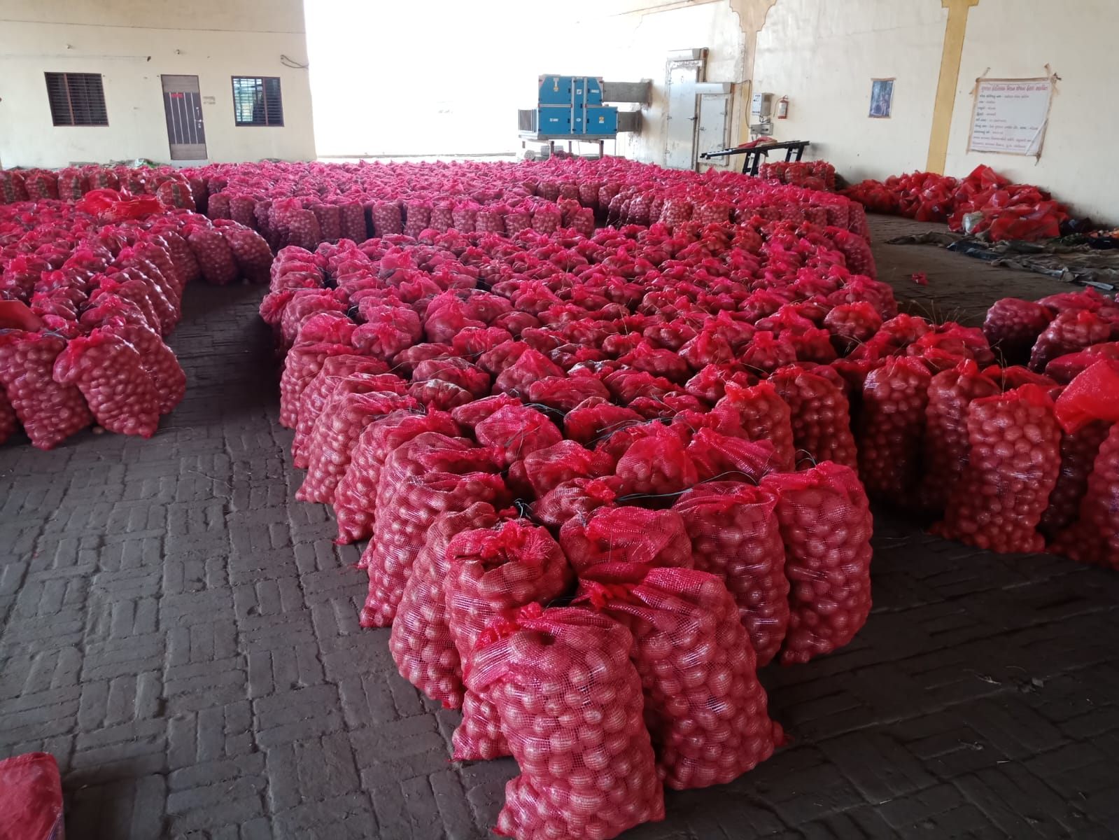 Export-ready agricultural products in warehouse